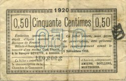 50 Centimes FRANCE Regionalismus und verschiedenen Amiens 1920 JP.007.49 S