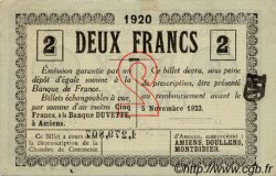 2 Francs FRANCE Regionalismus und verschiedenen Amiens 1920 JP.007.53 SS to VZ