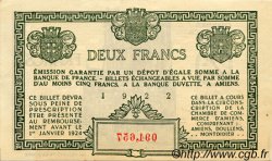 2 Francs FRANCE regionalism and miscellaneous Amiens 1922 JP.007.57 VF - XF