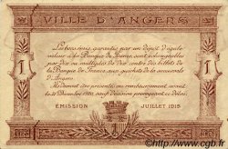 1 Franc FRANCE regionalismo e varie Angers  1915 JP.008.09 AU a FDC