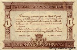 1 Franc FRANCE regionalismo y varios Angers  1915 JP.008.12 MBC a EBC