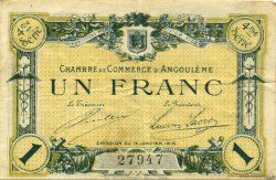 1 Franc FRANCE Regionalismus und verschiedenen Angoulême 1915 JP.009.21 S