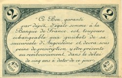 2 Francs Annulé FRANCE regionalismo e varie Angoulême 1915 JP.009.32 AU a FDC