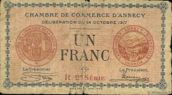 1 Franc FRANCE Regionalismus und verschiedenen Annecy 1917 JP.010.12 S