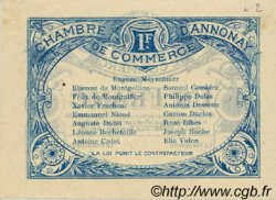 1 Franc FRANCE regionalismo y varios Annonay 1914 JP.011.04 SC a FDC