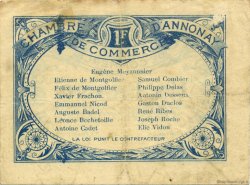 1 Franc FRANCE regionalism and various Annonay 1914 JP.011.08 F