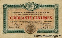 50 Centimes FRANCE regionalismo e varie Annonay 1917 JP.011.09 MB