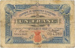 1 Franc FRANCE regionalism and miscellaneous Annonay 1917 JP.011.20 F
