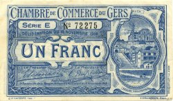 1 Franc FRANCE regionalismo y varios Auch 1914 JP.015.03 SC a FDC