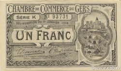 1 Franc FRANCE regionalismo y varios Auch 1918 JP.015.14 SC a FDC