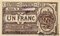 1 Franc Annulé FRANCE regionalism and miscellaneous Auch 1920 JP.015.23 AU+