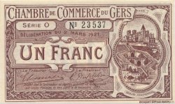 1 Franc FRANCE regionalismo y varios Auch 1921 JP.015.26 SC a FDC