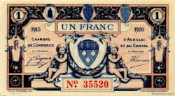 1 Franc FRANCE Regionalismus und verschiedenen Aurillac 1915 JP.016.04 fST to ST