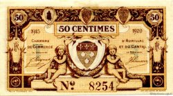 50 Centimes FRANCE Regionalismus und verschiedenen Aurillac 1915 JP.016.07 SS to VZ