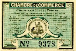 25 Centimes FRANCE regionalismo e varie Aurillac 1917 JP.016.11 AU a FDC