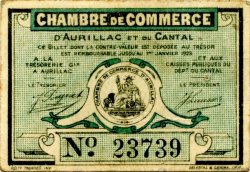 25 Centimes FRANCE Regionalismus und verschiedenen Aurillac 1917 JP.016.11 SS to VZ