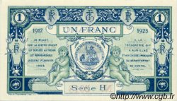 1 Franc FRANCE regionalismo e varie Aurillac 1917 JP.016.13 AU a FDC