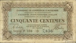 50 Centimes FRANCE regionalismo e varie Auxerre 1916 JP.017.11 MB