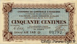 50 Centimes FRANCE regionalismo e varie Auxerre 1917 JP.017.16 AU a FDC