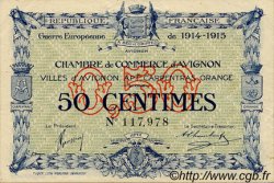 50 Centimes FRANCE Regionalismus und verschiedenen Avignon 1915 JP.018.01 SS to VZ