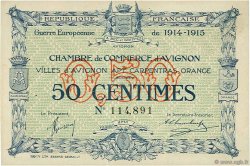 50 Centimes FRANCE régionalisme et divers Avignon 1915 JP.018.01 TB
