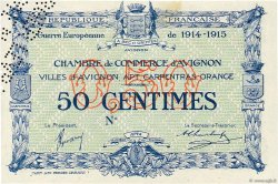 50 Centimes Spécimen FRANCE regionalismo e varie Avignon 1915 JP.018.02 AU a FDC