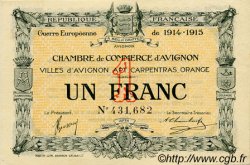 1 Franc FRANCE regionalism and miscellaneous Avignon 1915 JP.018.05 AU+