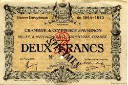 2 Francs Spécimen FRANCE regionalism and miscellaneous Avignon 1915 JP.018.09 VF - XF