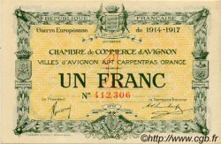 1 Franc FRANCE regionalismo e varie Avignon 1915 JP.018.17 AU a FDC
