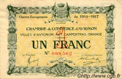 1 Franc FRANCE regionalism and various Avignon 1915 JP.018.17 VF - XF