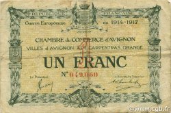 1 Franc FRANCE regionalism and various Avignon 1915 JP.018.17 F
