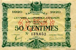 50 Centimes FRANCE régionalisme et divers Avignon 1920 JP.018.22 TB