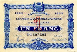 1 Franc FRANCE regionalism and miscellaneous Avignon 1922 JP.018.29 AU+