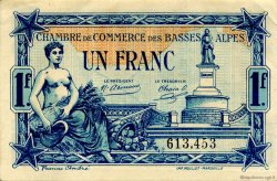 1 Franc FRANCE regionalism and various Basses-Alpes 1917 JP.020.02 AU+