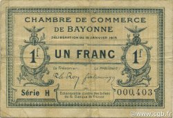 1 Franc FRANCE regionalismo y varios Bayonne 1915 JP.021.09 BC