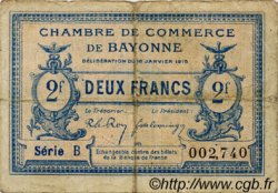 2 Francs FRANCE régionalisme et divers Bayonne 1915 JP.021.19 TB