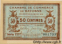 50 Centimes FRANCE regionalism and miscellaneous Bayonne 1916 JP.021.24 AU+