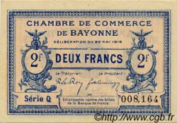 2 Francs FRANCE regionalismo e varie Bayonne 1916 JP.021.36 BB to SPL