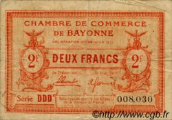 2 Francs FRANCE regionalismo y varios Bayonne 1921 JP.021.72 BC