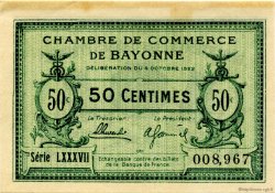 50 Centimes FRANCE regionalismo y varios Bayonne 1922 JP.021.73 MBC a EBC