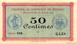 50 Centimes FRANCE Regionalismus und verschiedenen Belfort 1915 JP.023.01 fST to ST