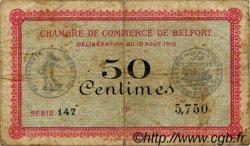 50 Centimes FRANCE regionalismo y varios Belfort 1915 JP.023.01 BC