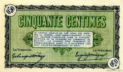 50 Centimes FRANCE regionalismo e varie Belfort 1918 JP.023.34 AU a FDC
