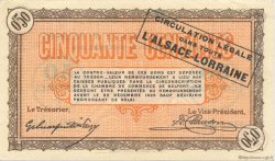 50 Centimes FRANCE regionalism and various Belfort 1918 JP.023.48 AU+