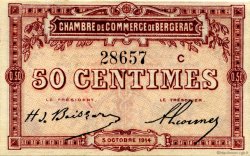 50 Centimes FRANCE Regionalismus und verschiedenen Bergerac 1914 JP.024.08 SS to VZ