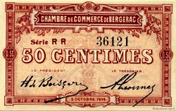 50 Centimes FRANCE regionalismo y varios Bergerac 1914 JP.024.12 SC a FDC