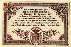 1 Franc FRANCE Regionalismus und verschiedenen Bergerac 1914 JP.024.18 fST to ST