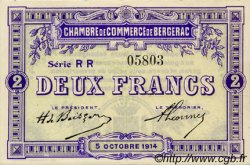 2 Francs FRANCE Regionalismus und verschiedenen Bergerac 1914 JP.024.23 fST to ST