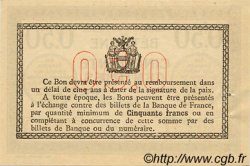 50 Centimes Spécimen FRANCE regionalismo y varios Béthune 1915 JP.026.03 MBC a EBC