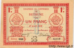 1 Franc FRANCE régionalisme et divers Béthune 1916 JP.026.17 SPL à NEUF